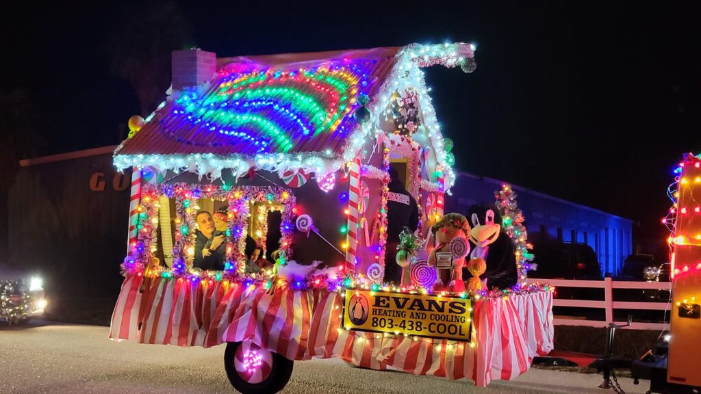 Evans Heating & Cooling 2022 Lights of Lugoff Parade Float